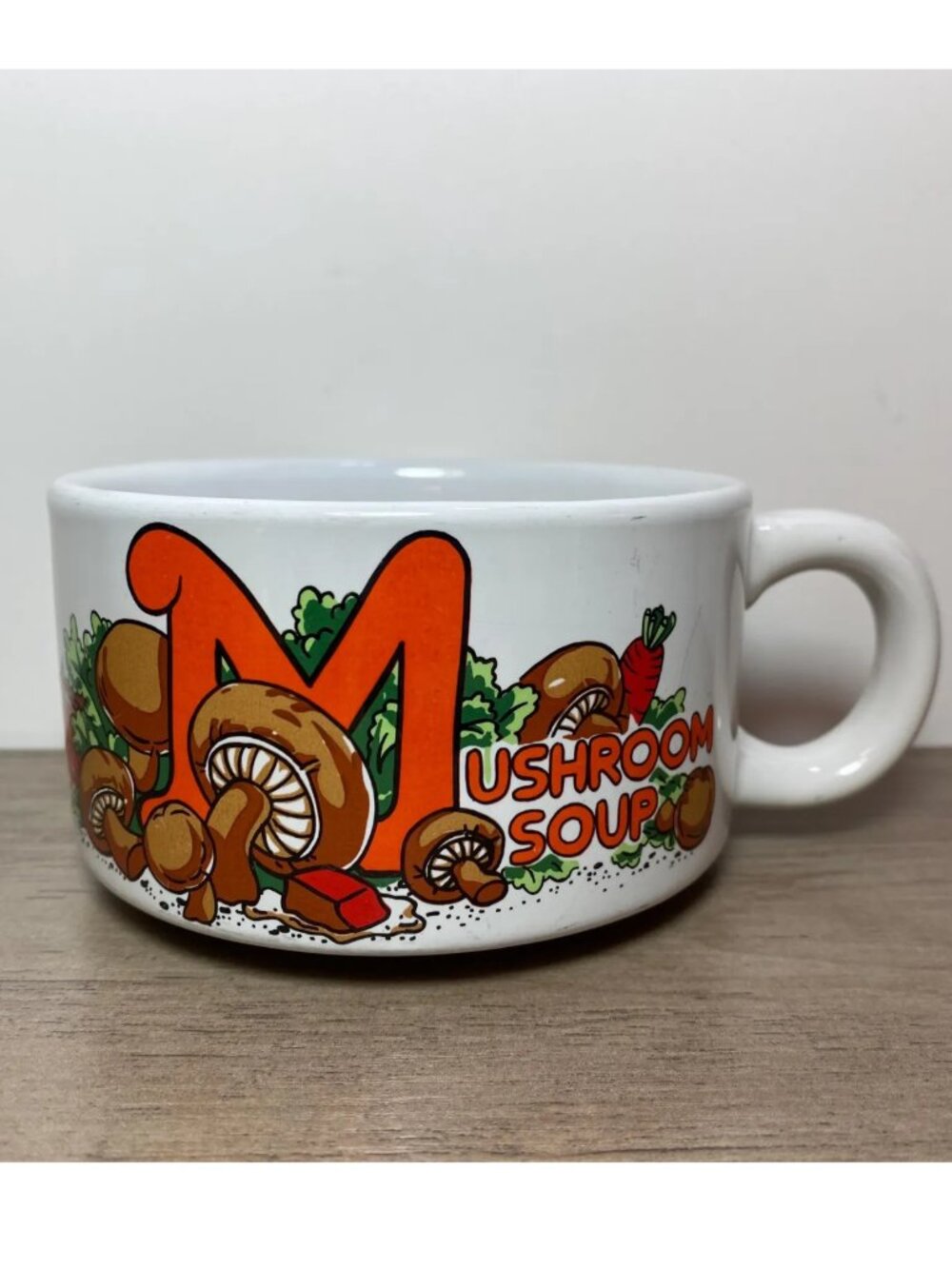 Mushroom Soup Mug Woodland Ceramic Unmarked